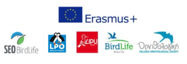 Logos : Erasmis, SEO BirdLife, LPO, LIPU, BirdLife MALA, Hellenic Ornithological Society